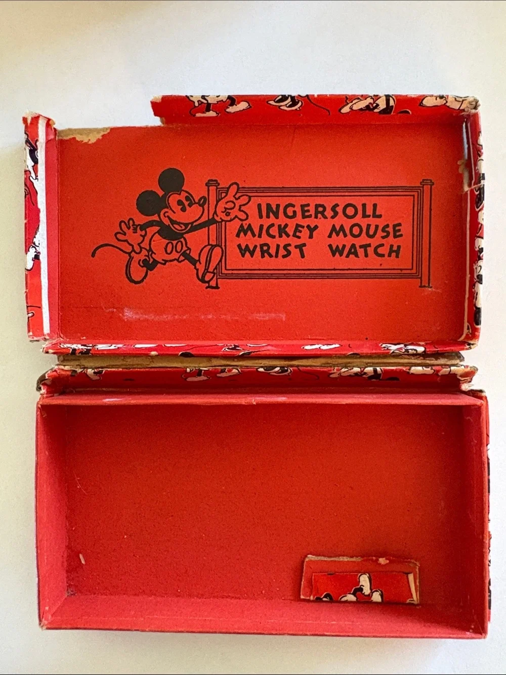 Ingersoll Mickey Mouse 1930’s Leather Strap Watch with Original Red Box